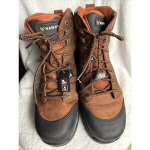 HAWX Crew Chief 6" Comp Toe Work Boot Brown Men's Size 14 Waterproof LACEUP NEW